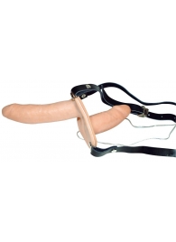 Телесный женский страпон с вагинальной пробкой Strap-On Duo - 15 см. - Orion - купить с доставкой в Северске