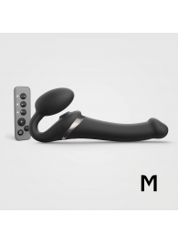Черный безремневой страпон Multi Orgasm Size M с клиторальной стимуляцией - Strap-on-me - купить с доставкой в Северске