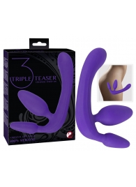 Фиолетовый безремневой страпон с двумя пробками - Orion - купить с доставкой в Северске