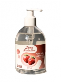 Лубрикант на водной снове Love Protection Strawberry с ароматом клубники - 300 мл. - Lola Games - купить с доставкой в Северске