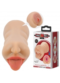 Телесный двусторонний мастурбатор Sarah - ротик и вагина - Baile - в Северске купить с доставкой