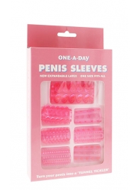 Набор из 7 розовых насадок на пенис ONE-A-DAY PENIS SLEEVES PINK - Seven Creations - в Северске купить с доставкой