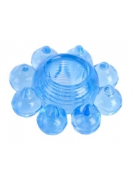 Голубая гелевая насадка-цветок - Toyfa Basic - в Северске купить с доставкой