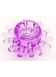 Фиолетовое гелевое эрекционное кольцо с шипиками - Toyfa Basic - в Северске купить с доставкой
