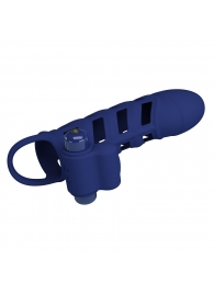 Синяя насадка на пенис Powerful Ring - 18,8 см. - Baile - в Северске купить с доставкой