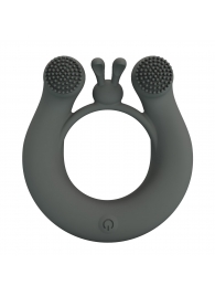 Серое эрекционное кольцо Dahlia с 2 стимулирующими щеточками - Baile - в Северске купить с доставкой