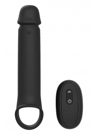 Черная насадка-удлинитель с вибрацией Vibrating Extender With Remote - Dream Toys - в Северске купить с доставкой