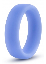 Голубое люминесцентное кольцо Silicone Glo Cock Ring - Blush Novelties - в Северске купить с доставкой