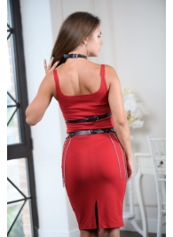 Черно-серебристая портупея-юбка plus size с цепочками - БДСМ Арсенал - купить с доставкой в Северске