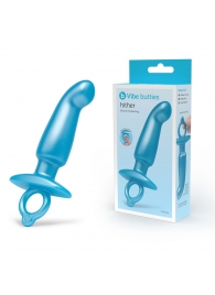 Голубая анальная пробка для массажа простаты Hither Silicone Prostate Plug - 14,3 см. - b-Vibe - в Северске купить с доставкой