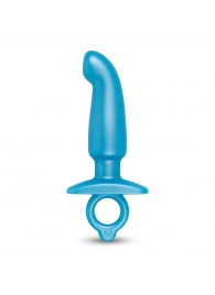 Голубая анальная пробка для массажа простаты Hither Silicone Prostate Plug - 14,3 см. - b-Vibe - в Северске купить с доставкой