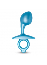 Голубая анальная пробка для массажа простаты Bulb Silicone Prostate Plug - 10,7 см. - b-Vibe - в Северске купить с доставкой