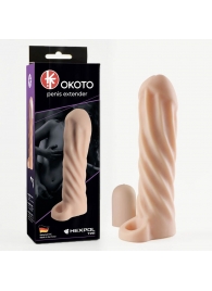 Телесная насадка-удлинитель Okoto со спиралевидным рельефом - 16 см. - Sitabella - в Северске купить с доставкой