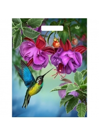 Пакет с принтом в виде колибри в цветах с вырубной ручкой (31х40 см) - Сима-Ленд - купить с доставкой в Северске