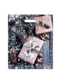 Новогодний пакет с принтом в виде подарков и вырубной ручкой (45х38 см) - Сима-Ленд - купить с доставкой в Северске