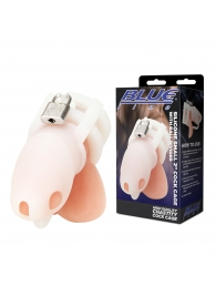 Белая клетка для пениса Silicone Small 2 in Cock Cage With Ball Divider - BlueLine - купить с доставкой в Северске