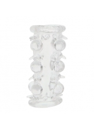 Прозрачная насадка на пенис с шипами и бугорками JELLY JOY LUST CLUSTER CLEAR - Dream Toys - в Северске купить с доставкой