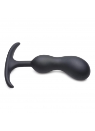 Черный массажер простаты с утяжелителями Premium Silicone Weighted Prostate Plug Medium - 16,3 см. - XR Brands - в Северске купить с доставкой