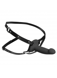 Черный полый страпон с вибрацией 2’’ Erection 28X Smooth Vibrating Silicone Penis Sheath - XR Brands - купить с доставкой в Северске
