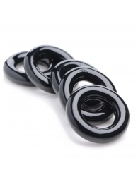 Комплект из 5 черных эрекционных колец для мошонки Ring Master Custom Ball Stretcher Kit - XR Brands - в Северске купить с доставкой