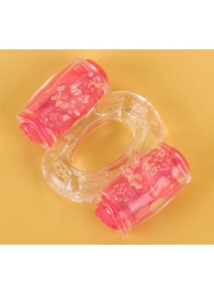 Прозрачное виброкольцо с двумя вибропульками - Toyfa Basic - в Северске купить с доставкой