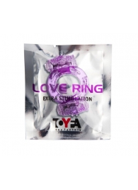 Фиолетовое виброкольцо с двумя вибропульками - Toyfa Basic - в Северске купить с доставкой