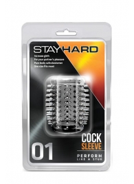 Прозрачная насадка с шипами STAY HARD COCK SLEEVE 01 CLEAR - Blush Novelties - в Северске купить с доставкой
