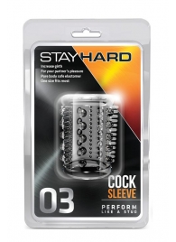 Прозрачная насадка с шипами и шишечками STAY HARD COCK SLEEVE 03 CLEAR - Blush Novelties - в Северске купить с доставкой