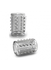 Прозрачная насадка с шипами и шишечками STAY HARD COCK SLEEVE 03 CLEAR - Blush Novelties - в Северске купить с доставкой