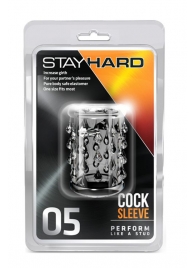 Прозрачная насадка с капельками STAY HARD COCK SLEEVE 05 CLEAR - Blush Novelties - в Северске купить с доставкой