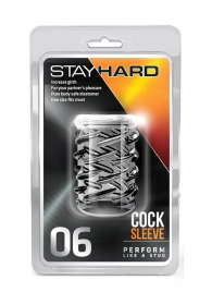 Прозрачная насадка с объёмными чёрточками STAY HARD COCK SLEEVE 06 CLEAR - Blush Novelties - в Северске купить с доставкой