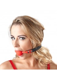 Силиконовый кляп-шар на чёрных ремешках Red Gag silicone - Orion - купить с доставкой в Северске