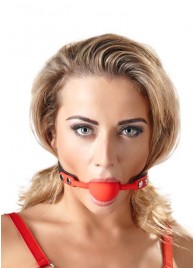 Силиконовый кляп-шар на чёрных ремешках Red Gag silicone - Orion - купить с доставкой в Северске