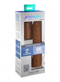 Коричневая насадка на член 2  Silicone X-tension - 20,3 см. - Pipedream - в Северске купить с доставкой