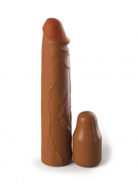 Коричневая насадка на член 2  Silicone X-tension - 20,3 см. - Pipedream - в Северске купить с доставкой
