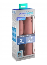 Телесная вибронасадка на член 3  Vibrating Mega X-tension with Remote - 22,9 см. - Pipedream - в Северске купить с доставкой