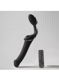 Черный безремневой вибрострапон Strap-On-Me Multi Orgasm Size XL - Strap-on-me - купить с доставкой в Северске