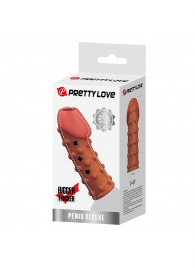 Телесная открытая насадка на пенис с бугорками - 19,8 см. - Baile - в Северске купить с доставкой