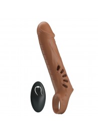 Коричневая вибронасадка с подхватом мошонки и пультом ДУ - Baile - в Северске купить с доставкой