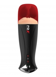 Телесный мастурбатор-вагина в черной колбе с вибрацией Fuck-O-Matic Pro XL - Pipedream - в Северске купить с доставкой