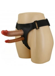 Темно-бежевый фаллопротез для двойного проникновения - 17,5 см. - Baile - купить с доставкой в Северске