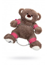 Бондажный набор: бурый мишка с розовыми оковами и наручниками - Pecado - купить с доставкой в Северске
