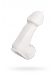 Белая свеча в форме пениса - 47 гр. - Pecado - купить с доставкой в Северске