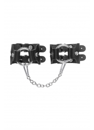 Черные кожаные наручники-браслеты из двух ремешков - Pecado - купить с доставкой в Северске