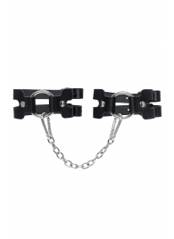 Черные кожаные оковы из двух ремешков - Pecado - купить с доставкой в Северске