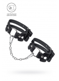Черные кожаные оковы из двух ремешков - Pecado - купить с доставкой в Северске