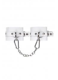 Белые мягкие кожаные наручники с люверсами - Pecado - купить с доставкой в Северске