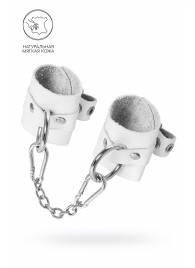 Белые мягкие кожаные наручники с люверсами - Pecado - купить с доставкой в Северске