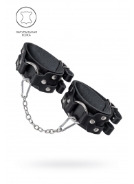 Черные кожаные оковы с двумя ремешками - Pecado - купить с доставкой в Северске