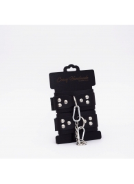 Черные кожаные наручники с регулируемыми ремешками - Crazy Handmade - купить с доставкой в Северске